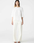 Bassike Slouch Side Step Short Sleeve T/Shirt White