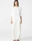 Bassike Slouch Side Step Short Sleeve T/Shirt White