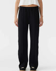 Bassike Twill Stripe Detail Pant Black White