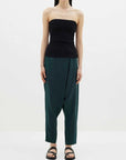 Bassike Viscose Linen Wrap Pant Malachite