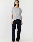 Bassike Cotton Linen Slouch Tank Knit Pale Blue