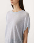 Bassike Cotton Linen Slouch Tank Knit Pale Blue
