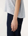 Bassike Cotton Linen Slouch Tank Knit Pale Blue