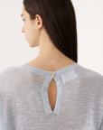Bassike Cotton Linen Slouch Tank Knit Pale Blue