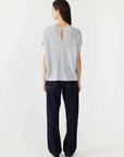 Bassike Cotton Linen Slouch Tank Knit Pale Blue