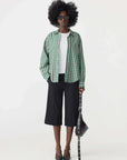 Bassike Oversized Universal Shirt Green Brown Check