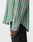 Bassike Oversized Universal Shirt Green Brown Check