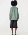 Bassike Oversized Universal Shirt Green Brown Check