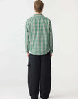 Bassike Oversized Universal Shirt Green Brown Check