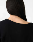 Bassike Asymmetric Sleeve Midi Dress Black