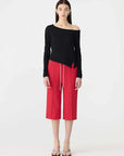 Bassike Off Shoulder Jersey LS Top Black