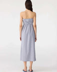 Bassike Mini Check Tie Detail Dress Blue Brown