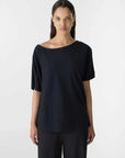 Bassike Midweight Off Shoulder Top Black