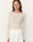 Rowie Samantha Clover Lace Top Creme