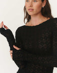 Rowie Samantha Clover Lace Top Noir