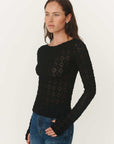 Rowie Samantha Clover Lace Top Noir