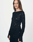Rowie Samantha Lace Top Black Noir