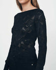 Rowie Samantha Lace Top Black Noir