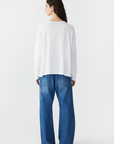 Bassike Boxy Heritage Long Sleeve T Shirt White