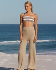 Zulu and Zephyr Textured Bralette Earth Stripe
