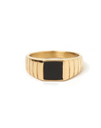 Arms of Eve Yin Signet Ring Gold Black