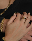 Arms of Eve Yin Signet Ring Gold Black