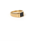 Arms of Eve Yin Signet Ring Gold Black