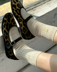 Le Bon Shoppe Embroidered Her Socks Porcelain Gold Heart
