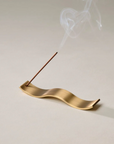 Gentle Habits Brass Wave Incense Holder