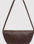 St Agni Woven Crescent Bag Chocolate
