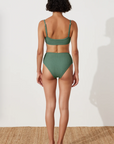 Zulu and Zephyr Textured Waisted Full Brief Emerald