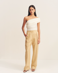 Shona Joy Wellington Elasticated Relaxed Pant Almond