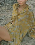 Ciao Ciao Vacation Tramonto Floral Satin Bungalow Shirt