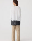 Bassike Boyfriend Htg Long Sleeve T Shirt White