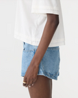 Bassike Slouch Layered T Shirt White