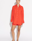 Sara Fox Classic Boyfriend Shirt Tangelo