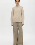 Camilla and Marc Leonie Turtleneck Knit Sweater Oatmeal Marle
