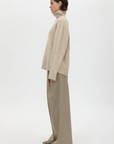 Camilla and Marc Leonie Turtleneck Knit Sweater Oatmeal Marle
