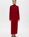 Camilla and Marc Ravine Draped Sleeve Dress Cherry
