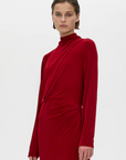 Camilla and Marc Ravine Draped Sleeve Dress Cherry