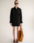 Wnsdy The Claire Shirt Dress Black