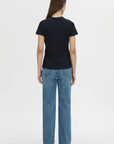 Camilla and Marc Birdie Fitted Print Tee Navy White