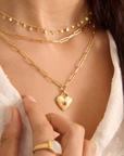 Murkani Love You Large Heart Necklace Gold