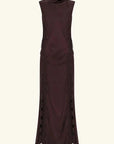 Shona Joy Allegra Lace Panelled Maxi Dress Espresso