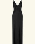 Shona Joy Simona Lace Slip Maxi Dress Black