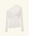 Shona Joy Aby Asymmetrical Jersey Top Ivory