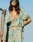Spell Goldie short sleeve blouse lagoon