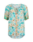 Spell Goldie short sleeve blouse lagoon