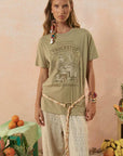 Spell Mermaid Truckstop Biker Tee Khaki