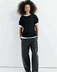 St Agni Feathered Silk Tee